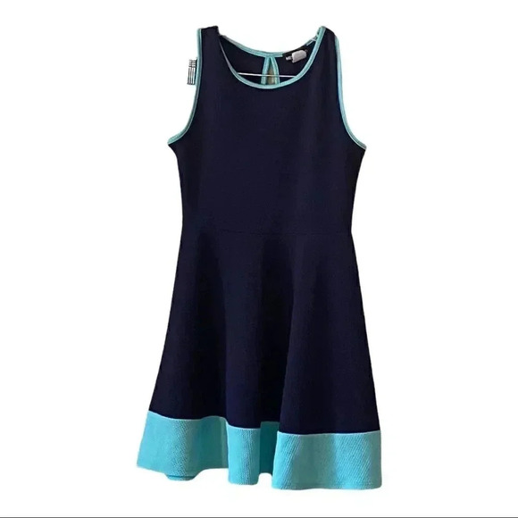 Mesmerized dress - navy and turquoise size M EUC - Picture 2 of 8